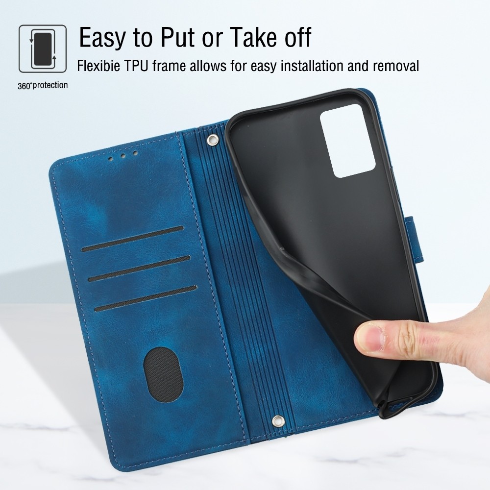 Xiaomi Redmi Note 12 5G / Xiaomi Poco X5 5G Θήκη Βιβλίο Μπλε Skin-feel Embossed Phone Case Blue