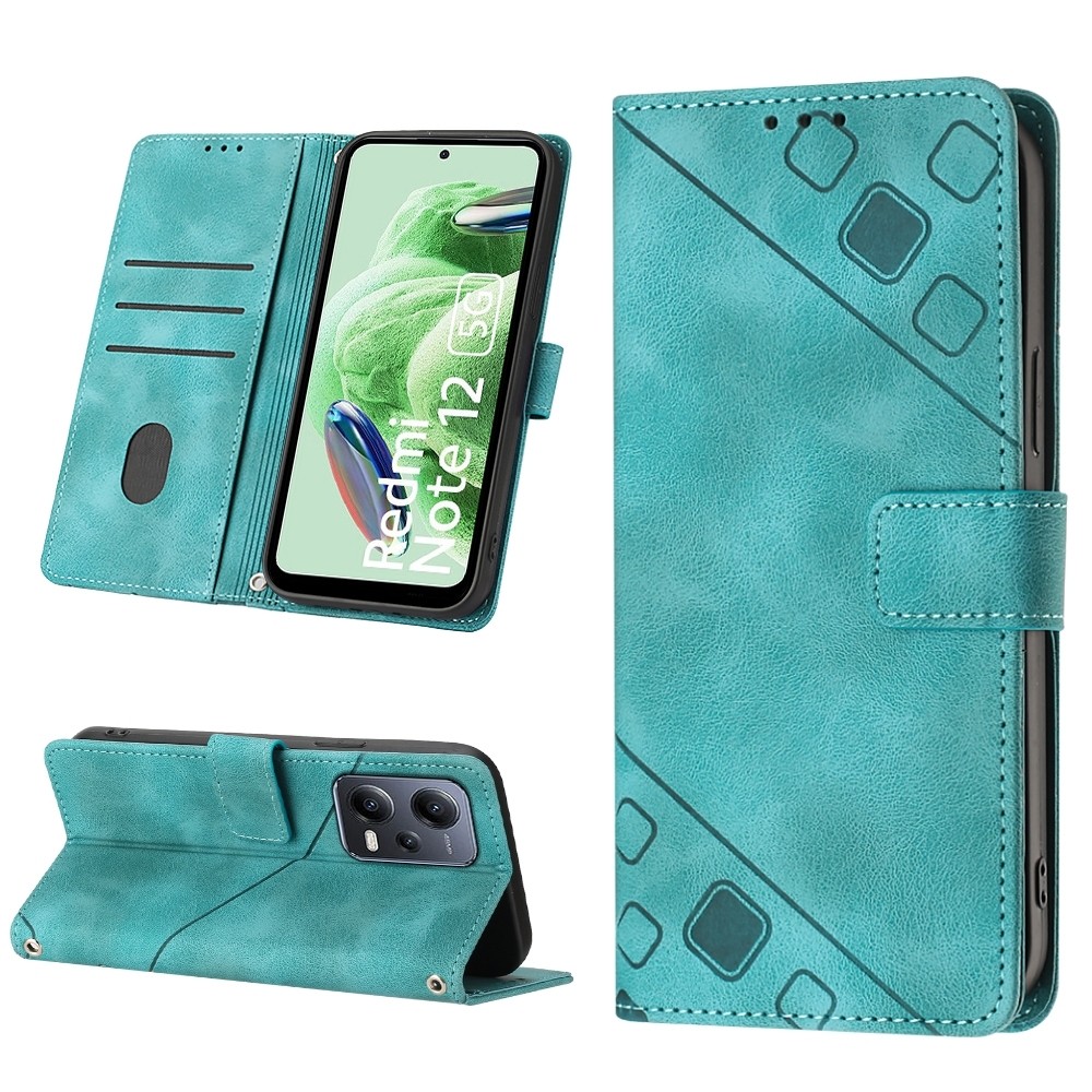 Xiaomi Redmi Note 12 5G / Xiaomi Poco X5 5G Θήκη Βιβλίο Πράσινο Skin-feel Embossed Phone Case Green