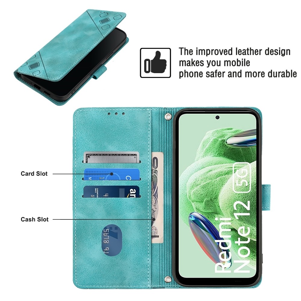 Xiaomi Redmi Note 12 5G / Xiaomi Poco X5 5G Θήκη Βιβλίο Πράσινο Skin-feel Embossed Phone Case Green