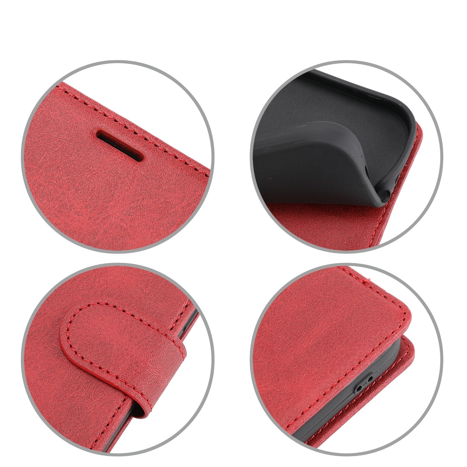Xiaomi Redmi Note 12 5G / Xiaomi Poco X5 5G Θήκη Βιβλίο Κόκκινο Classic Wallet Flip Phone Case Red
