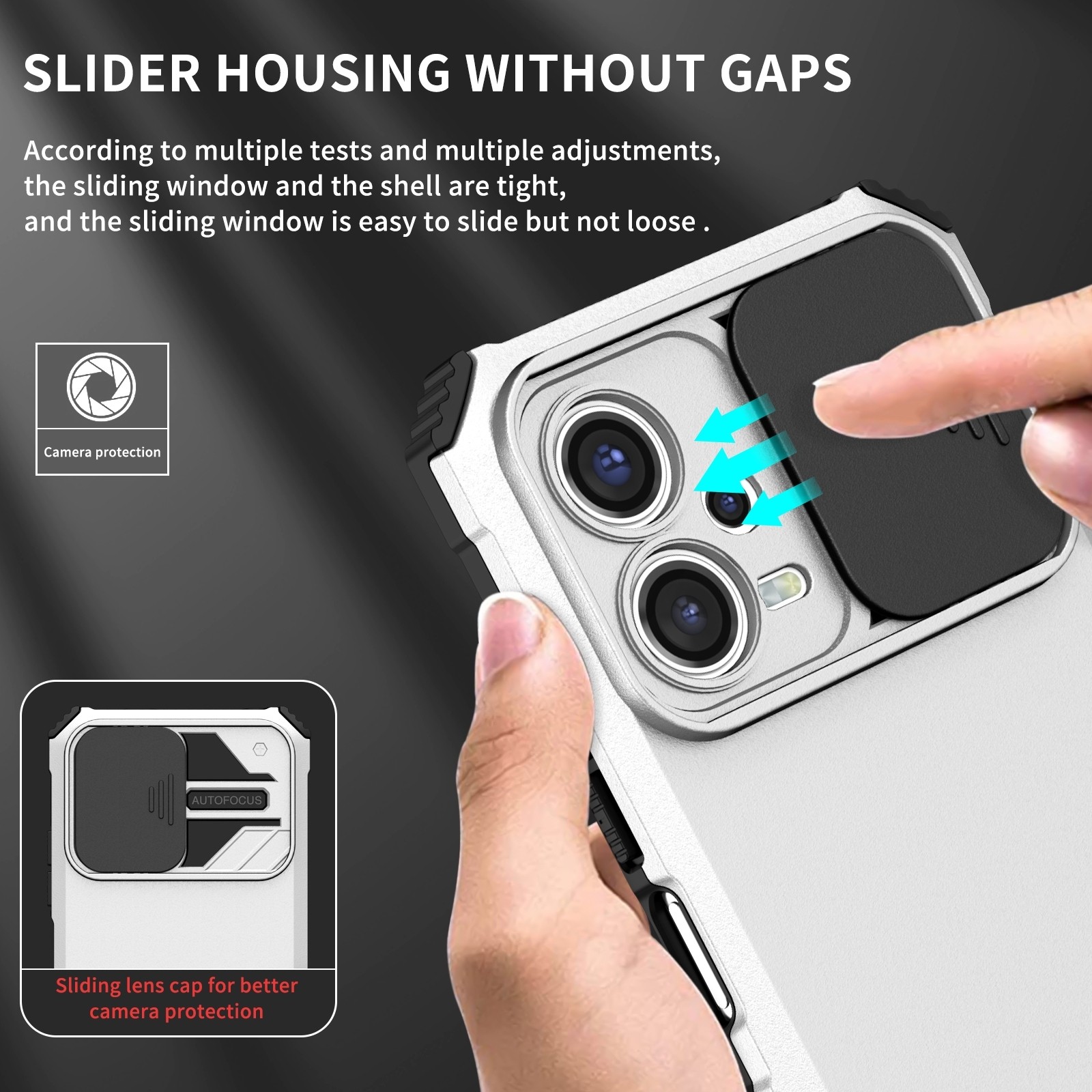Xiaomi Redmi Note 12 5G / Xiaomi Poco X5 5G Θήκη Λευκή Stereoscopic Holder Sliding Camshield Phone Case White