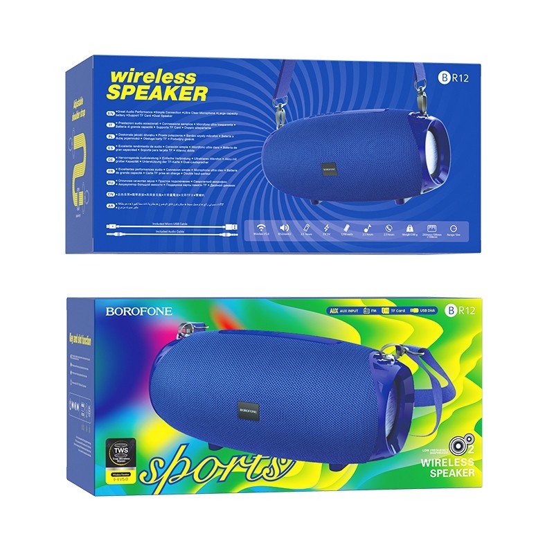 Borofone BR12 Amplio Ηχείο Bluetooth 10W με Ραδιόφωνο και Διάρκεια Μπαταρίας έως 2.5 ώρες Μπλε