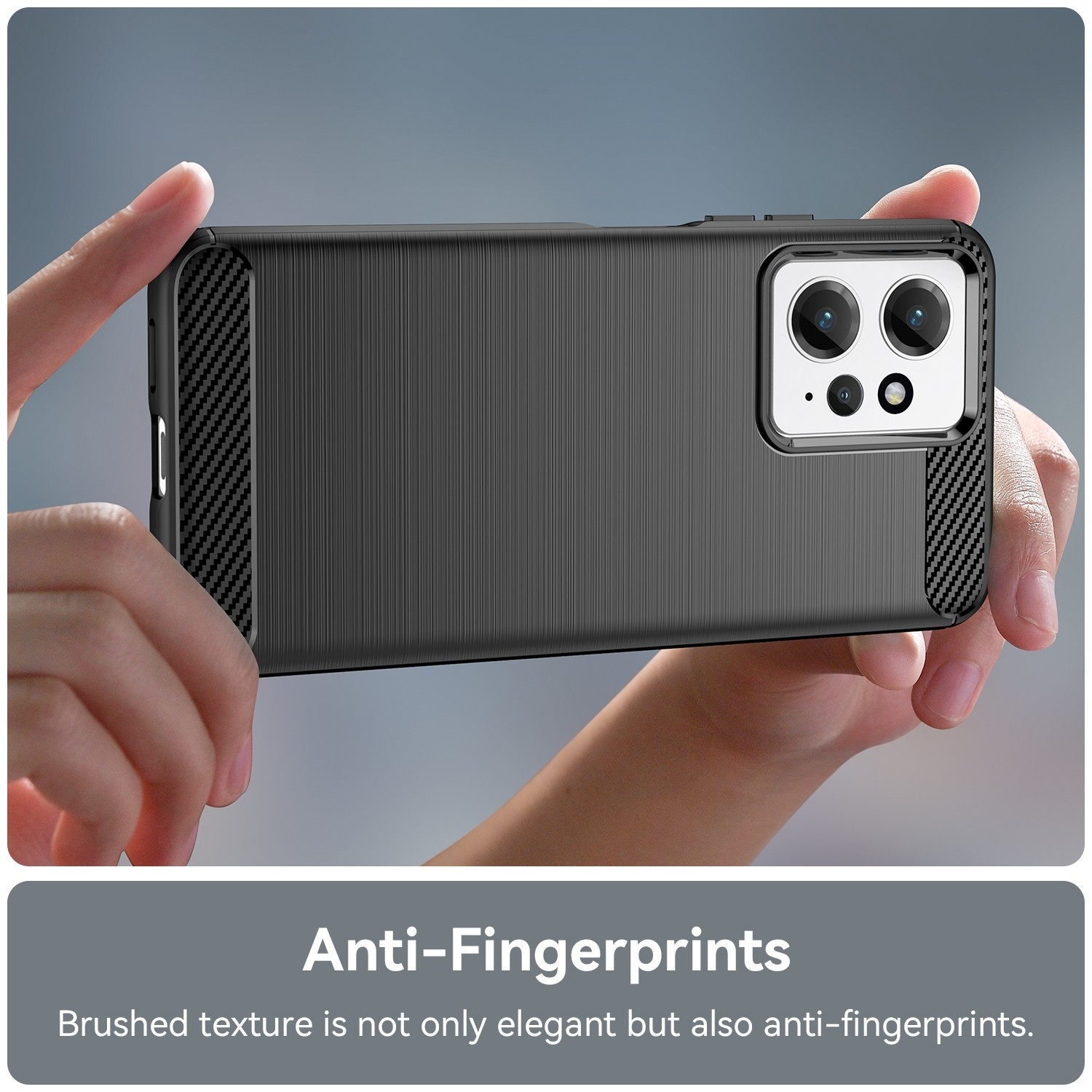 Xiaomi Redmi Note 12 4G Θήκη Σιλικόνης Μαύρη Brushed Texture Carbon Fiber TPU Phone Case Black
