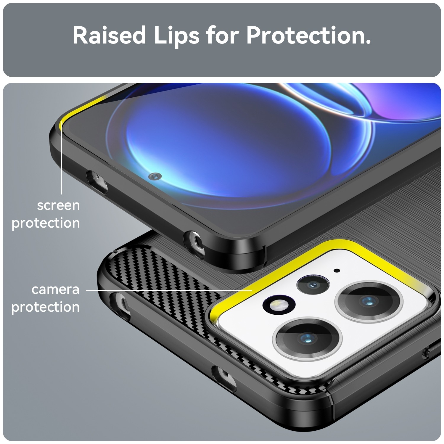 Xiaomi Redmi Note 12 4G Θήκη Σιλικόνης Μαύρη Brushed Texture Carbon Fiber TPU Phone Case Black