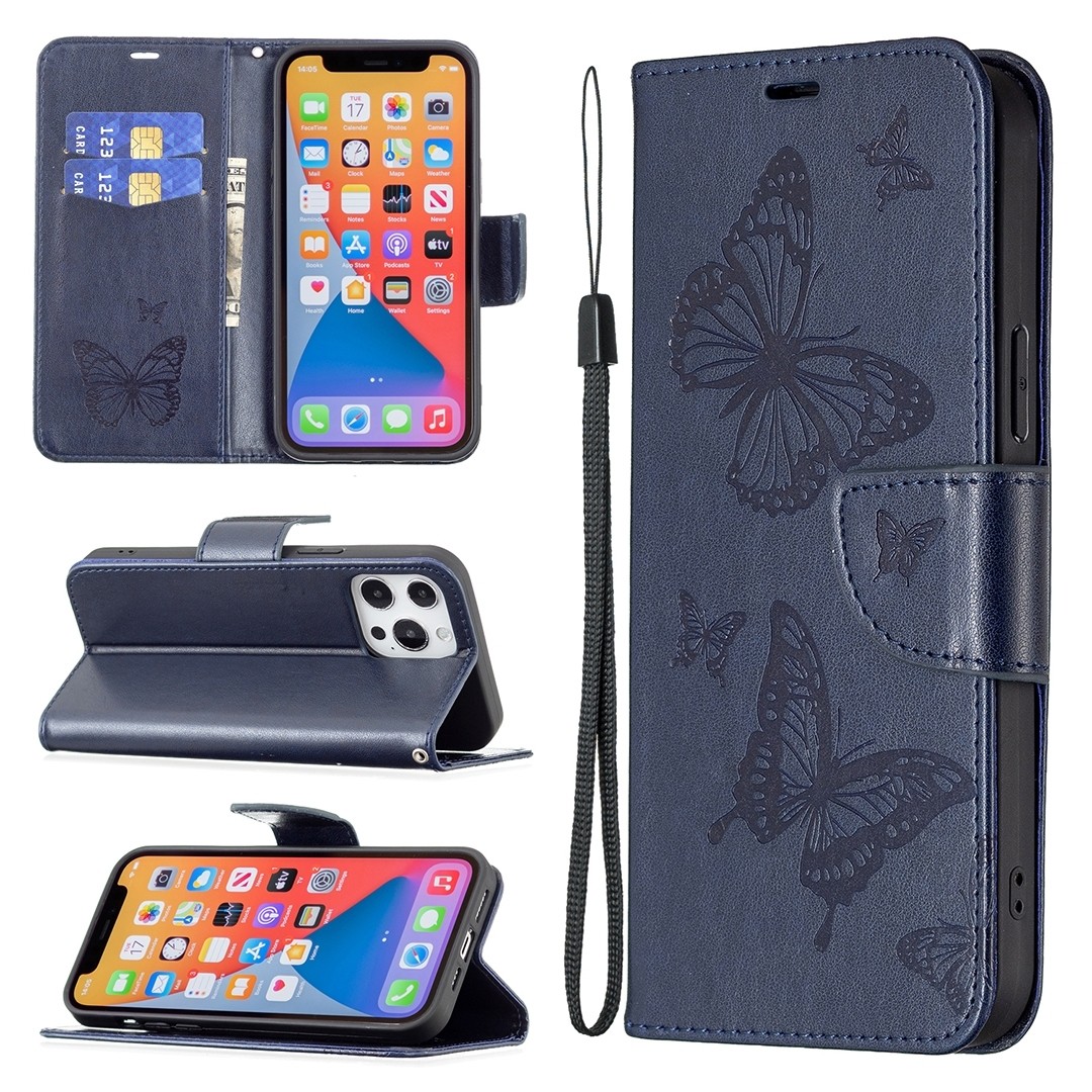 Xiaomi 13 Lite 5G Θήκη Βιβλίο Μπλε Two Butterflies Embossing Phone Case Blue