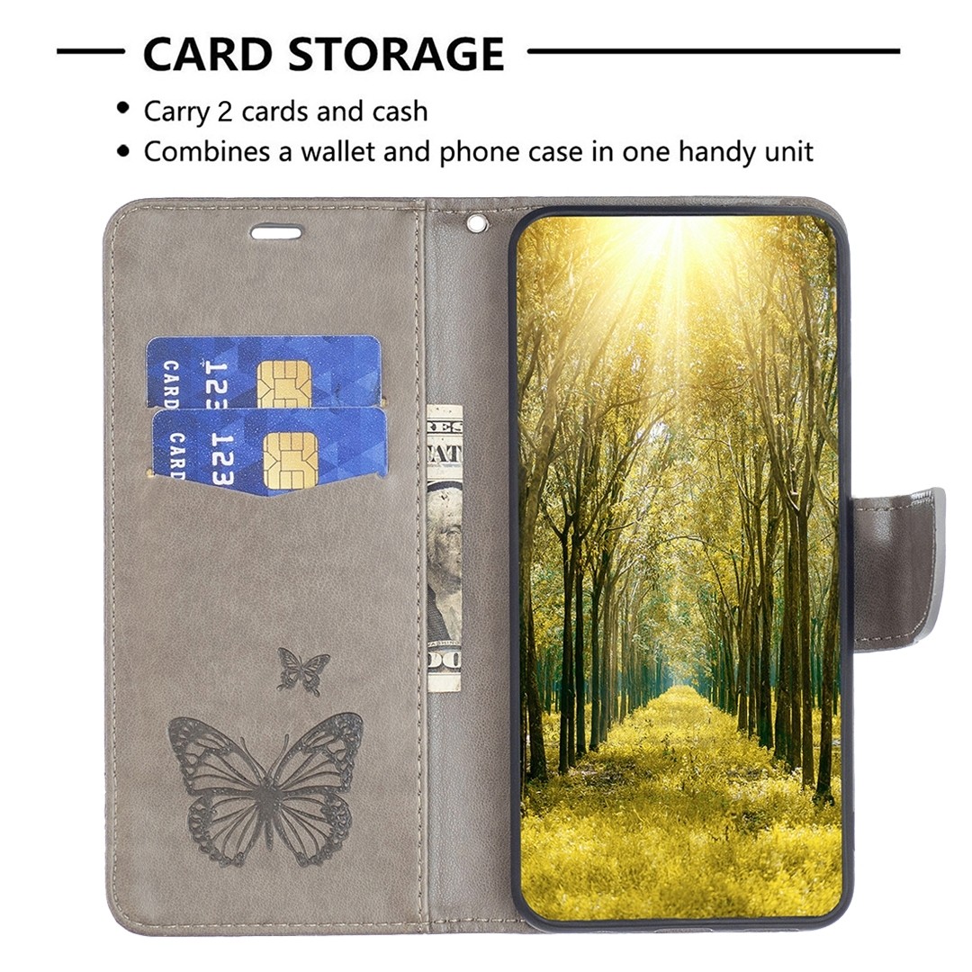 Xiaomi 13 Lite 5G Θήκη Βιβλίο Γκρι Two Butterflies Embossing Phone Case Grey