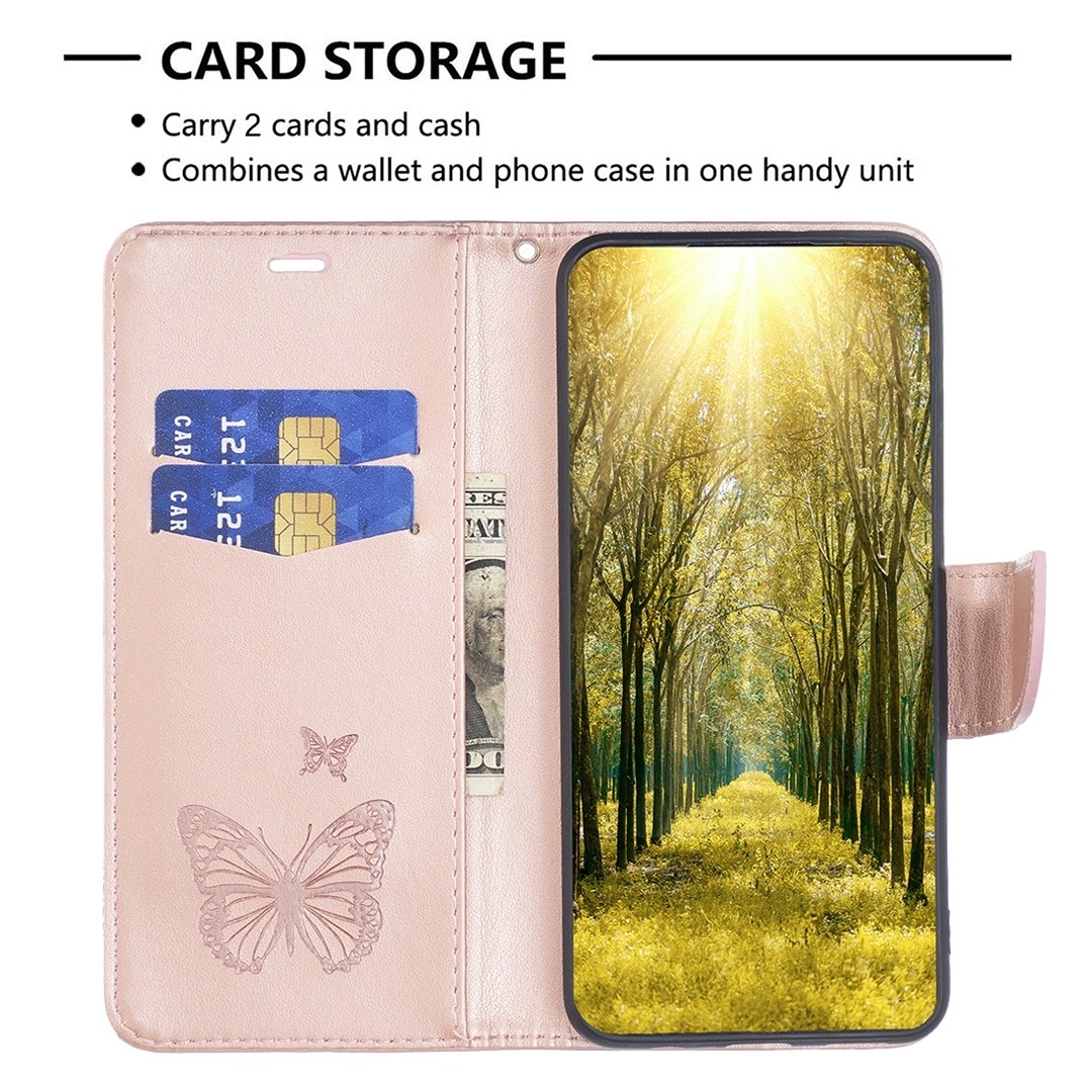 Xiaomi 13 Lite 5G Θήκη Βιβλίο Ροζ - Χρυσό Two Butterflies Embossing Phone Case Rose - Gold