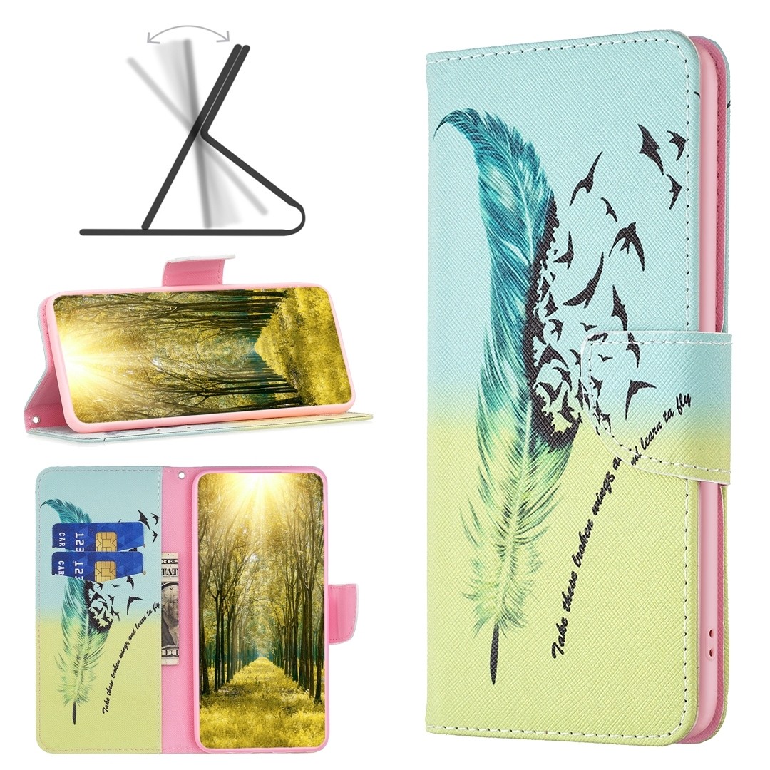 Xiaomi 13 Lite 5G Θήκη Βιβλίο Colored Drawing Pattern Phone Case Feather
