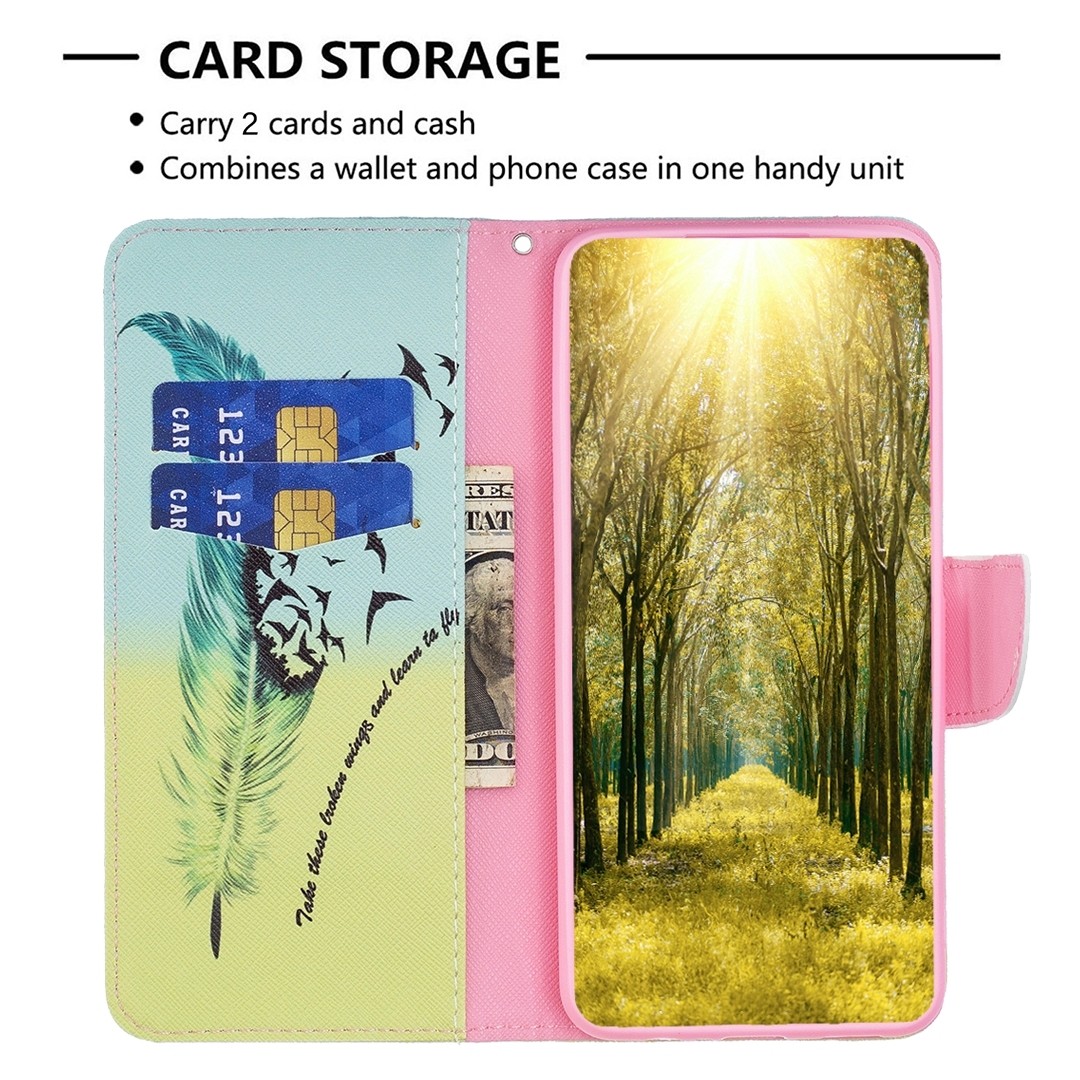 Xiaomi 13 Lite 5G Θήκη Βιβλίο Colored Drawing Pattern Phone Case Feather