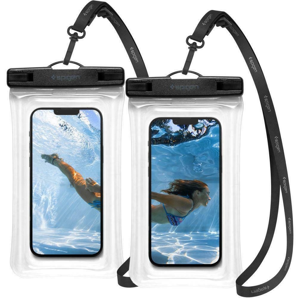 Spigen A610 Float Σετ με 2 Universal Αδιάβροχες Θήκες για Smartphones έως 6.9'' Crystal Clear AMP04528