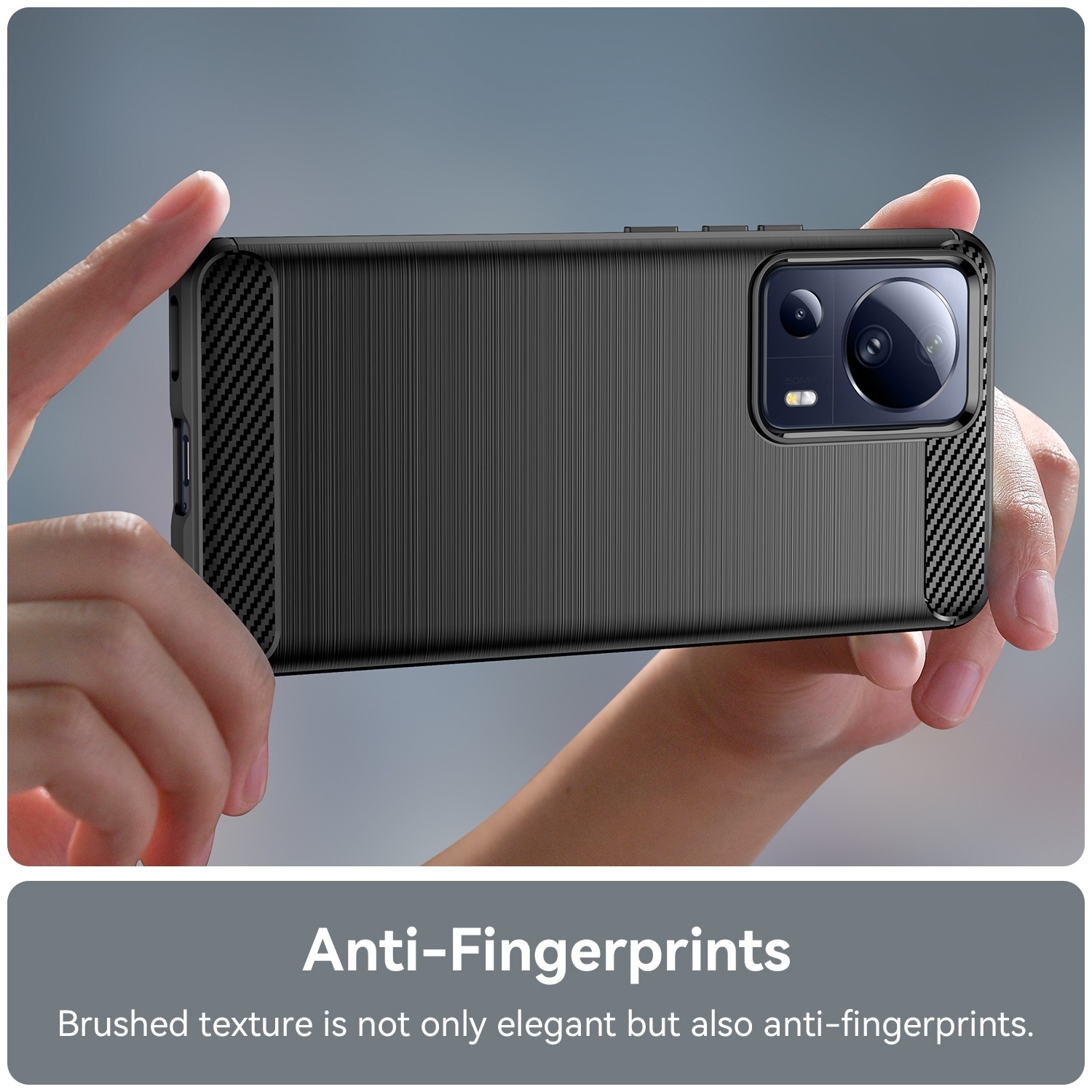 Xiaomi 13 Lite 5G Θήκη Σιλικόνης Μαύρη Brushed Texture Carbon Fiber TPU Phone Case Black