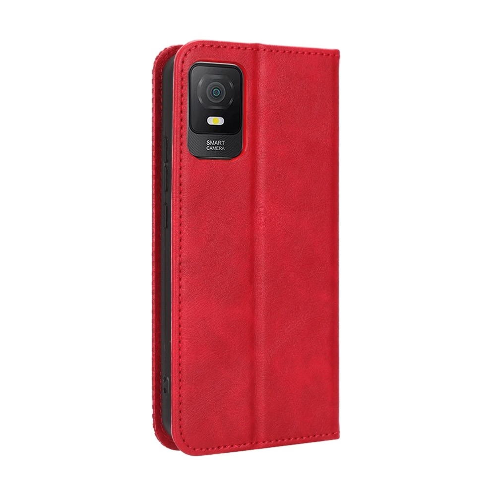 TCL 403 Θήκη Βιβλίο Κόκκινο Magnetic Buckle Retro Texture Phone Case Red