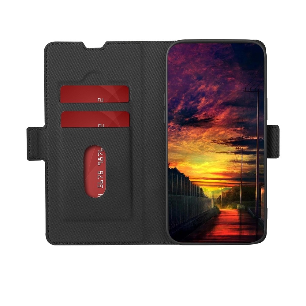 TCL 403 Θήκη Βιβλίο Μαύρο Twill Texture Side Buckle Phone Case Black