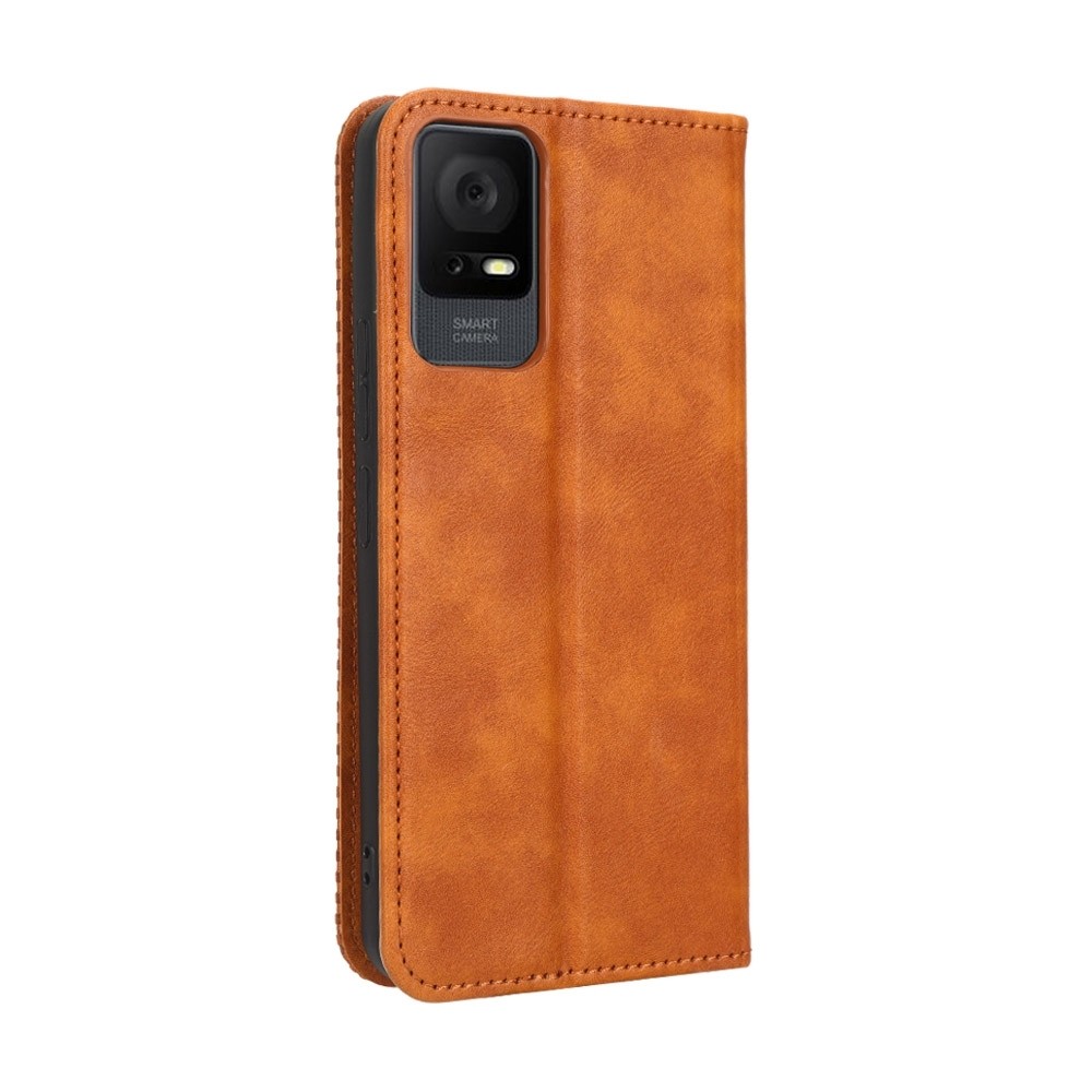 TCL 405 / 406 / 408 Θήκη Βιβλίο Καφέ Magnetic Buckle Retro Texture Phone Case Brown