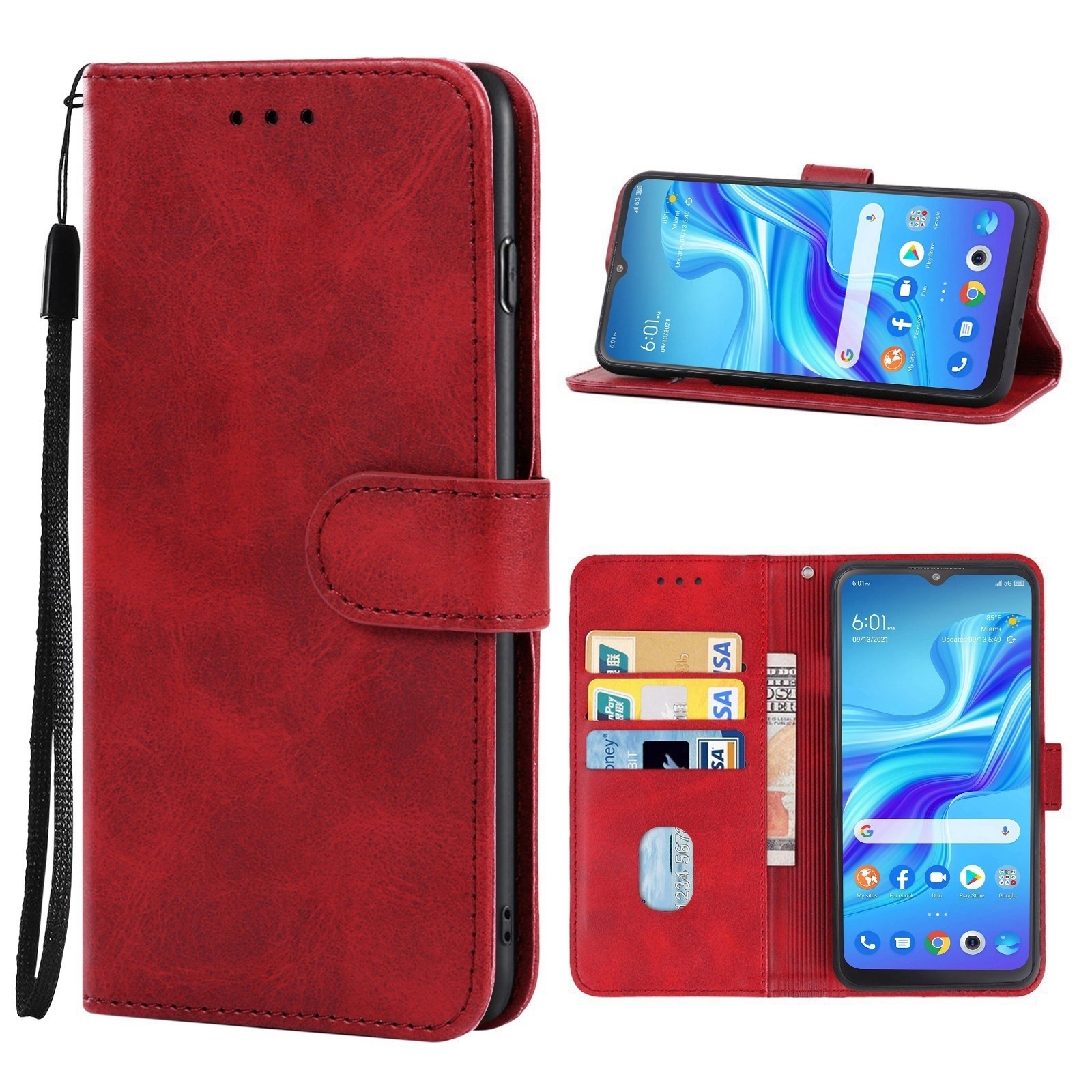 TCL 20R Θήκη Βιβλίο Κόκκινο Book Case Red