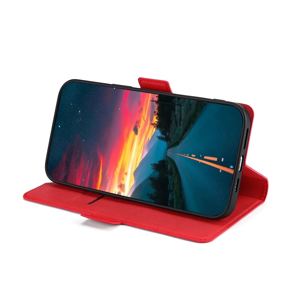 TCL 20R Θήκη Βιβλίο Κόκκινο Ultra-thin Voltage Side Buckle PU + TPU Phone Case Red