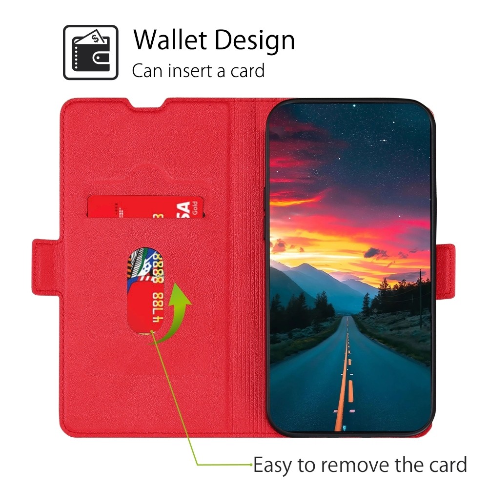 TCL 20R Θήκη Βιβλίο Κόκκινο Ultra-thin Voltage Side Buckle PU + TPU Phone Case Red