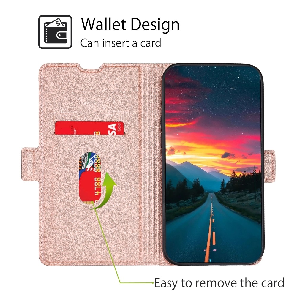 TCL 20R Θήκη Βιβλίο Ροζ - Χρυσό Ultra-thin Voltage Side Buckle PU + TPU Phone Case Rose - Gold
