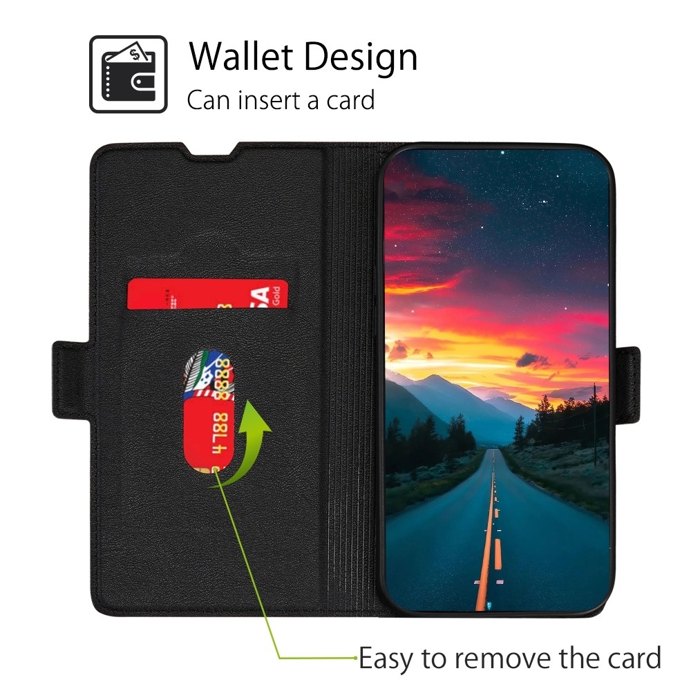 TCL 20R Θήκη Βιβλίο Μαύρο Ultra-thin Voltage Side Buckle PU + TPU Phone Case Black