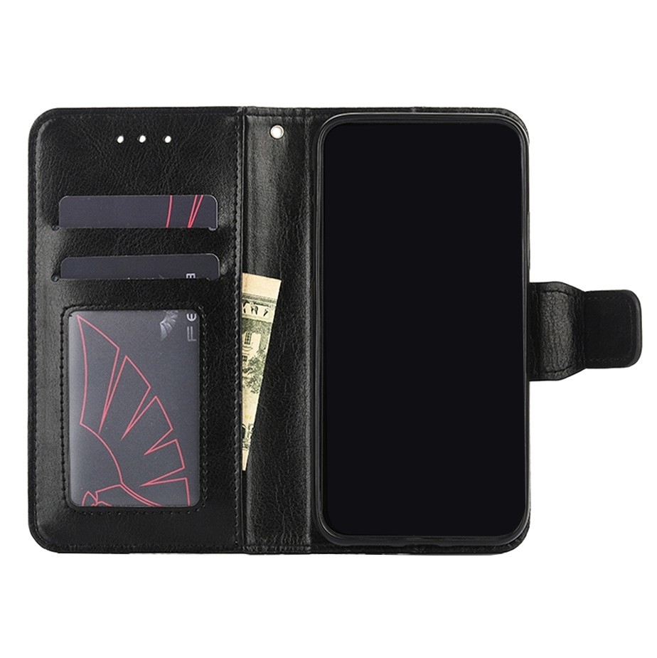 TCL 20R Θήκη Βιβλίο Μαύρο Crystal Texture Phone Case Black