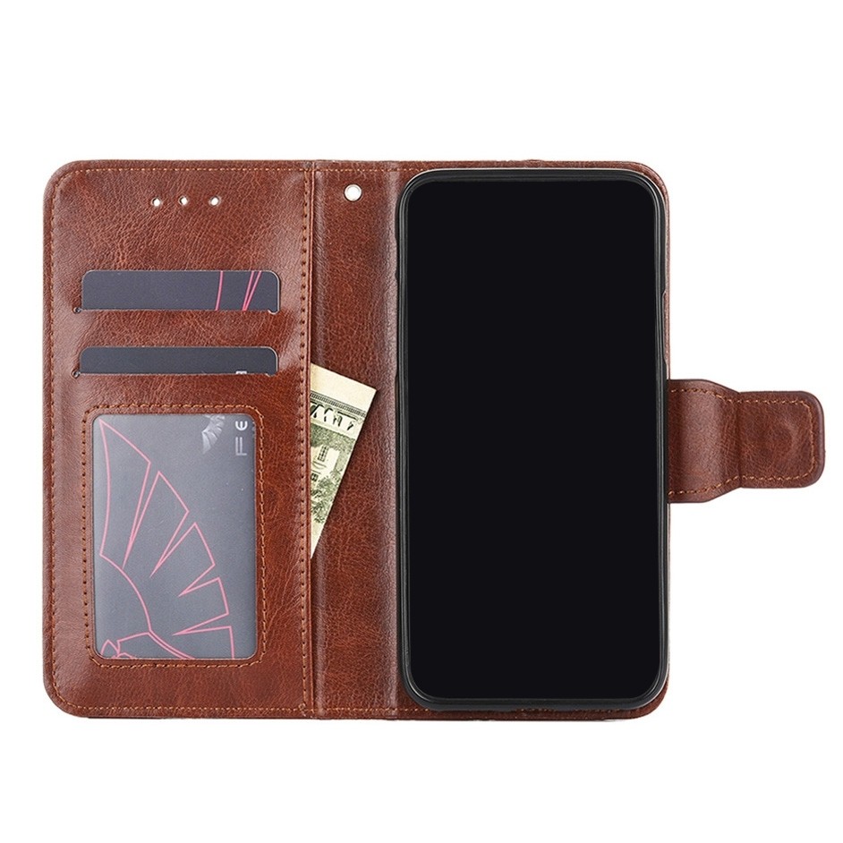 TCL 20R Θήκη Βιβλίο Καφέ Crystal Texture Phone Case Brown