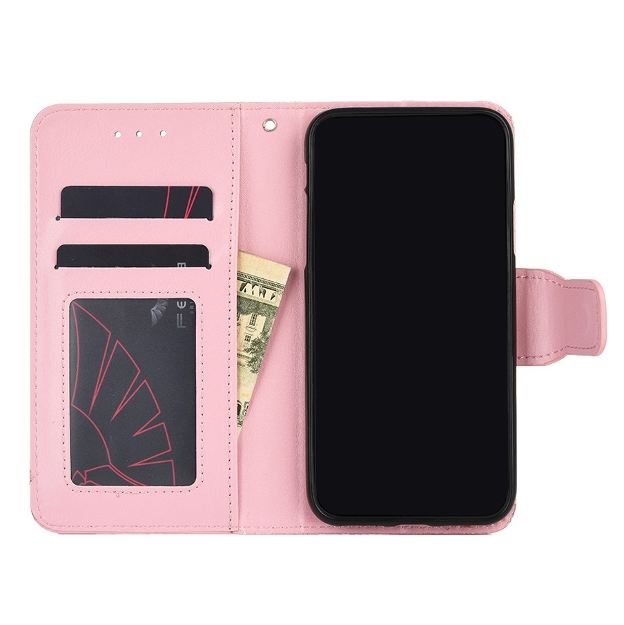 TCL 20R Θήκη Βιβλίο Ροζ Crystal Texture Phone Case Pink