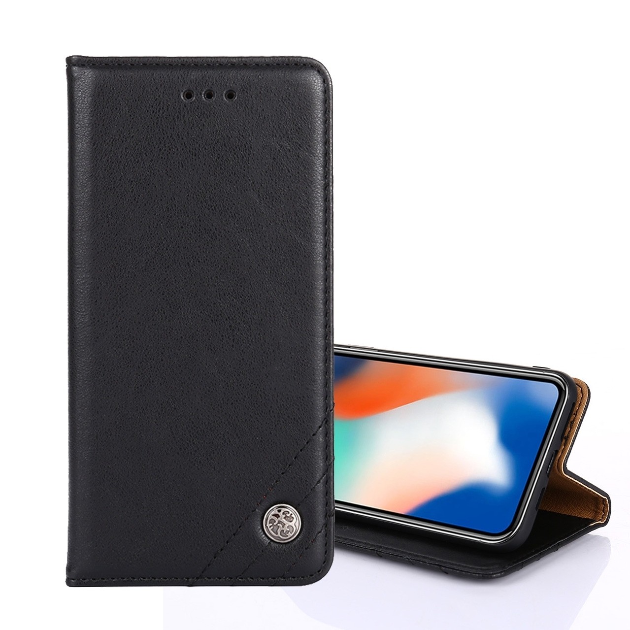 TCL 20R Θήκη Βιβλίο Μαύρο Non-Magnetic Retro Texture Phone Case Black