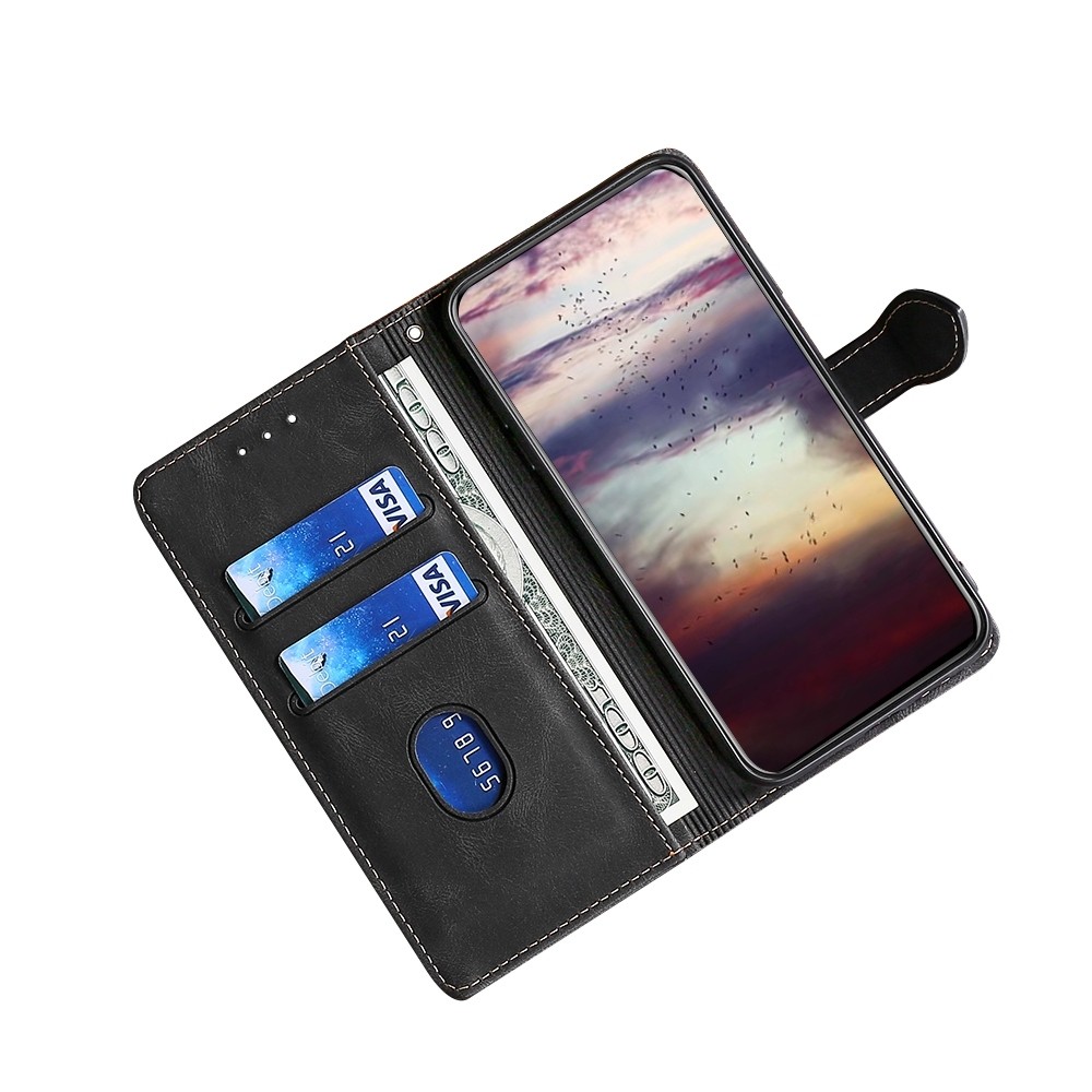 TCL 20R Θήκη Βιβλίο Μαύρο Skin Feel Straw Hat Magnetic Buckle Phone Case Black