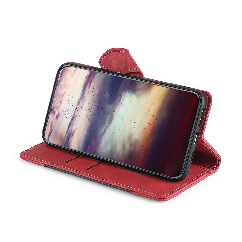 TCL 20R Θήκη Βιβλίο Κόκκινο Skin Feel Straw Hat Magnetic Buckle Phone Case Red