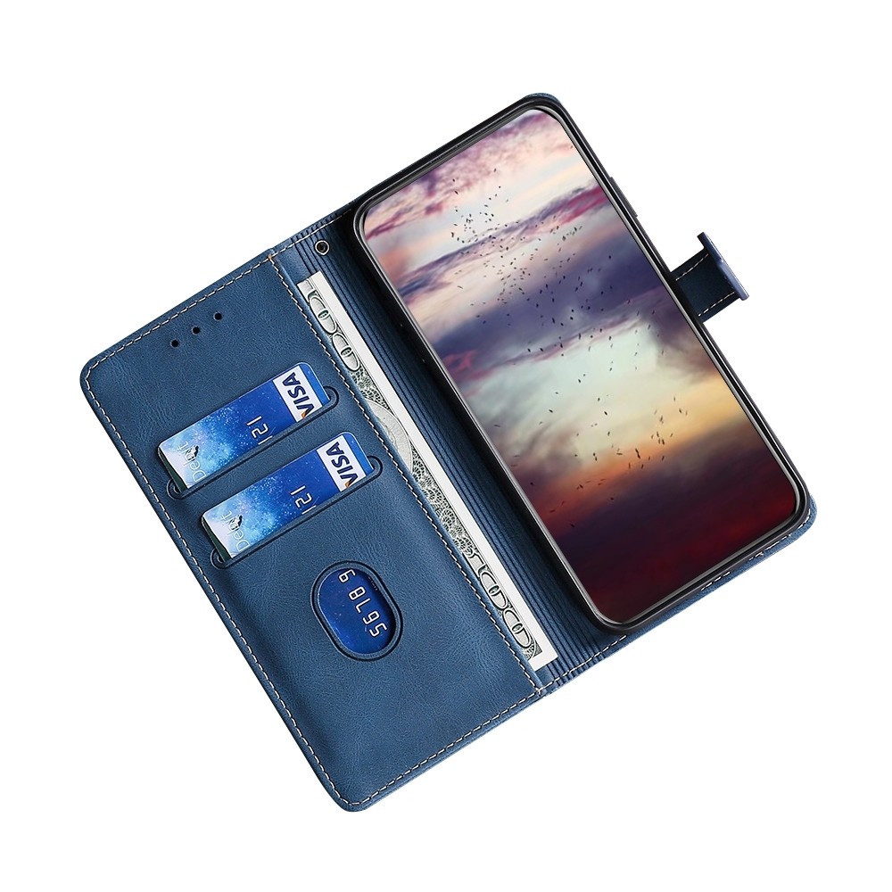 TCL 20R Θήκη Βιβλίο Μπλε Skin Feel Straw Hat Magnetic Buckle Phone Case Blue