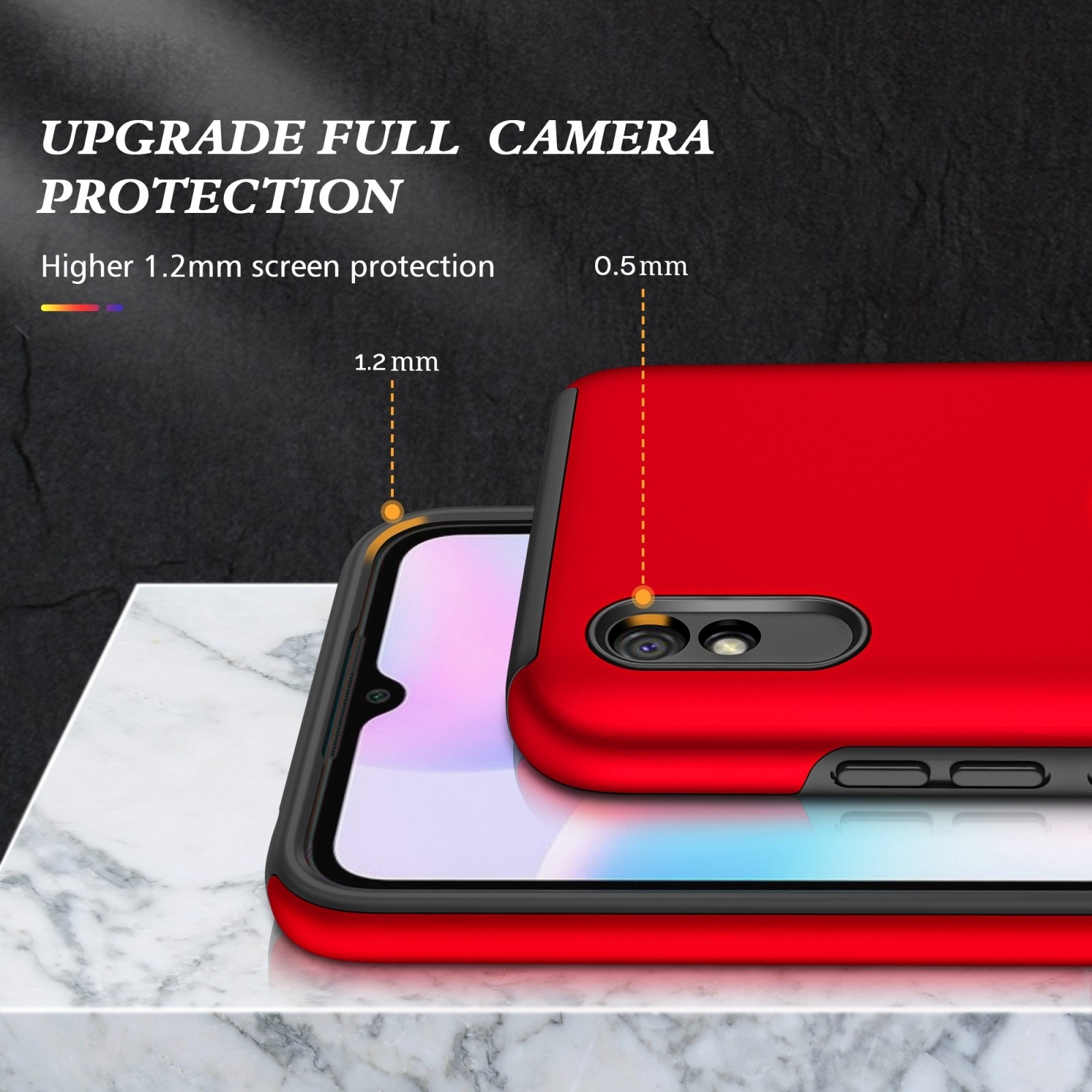Xiaomi Redmi 9A / 9AT Θήκη Κόκκινη PC + TPU Shockproof Magnetic Case with Invisible Ring Holder Red