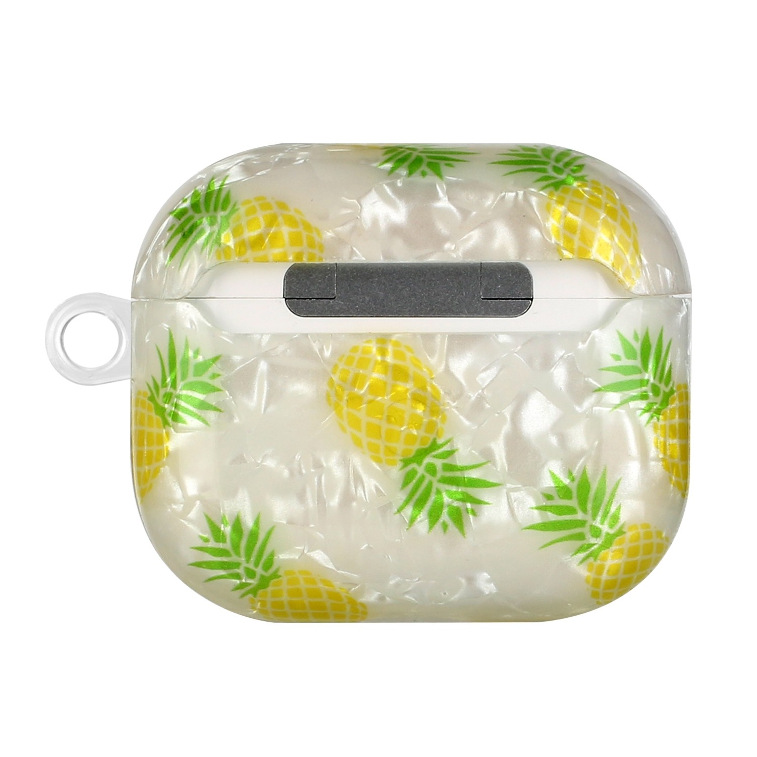 AirPods 3 Θήκη Σιλικόνης με Λουράκι Painted Shell Texture Wireless Earphone Case with Lanyard Pineapple