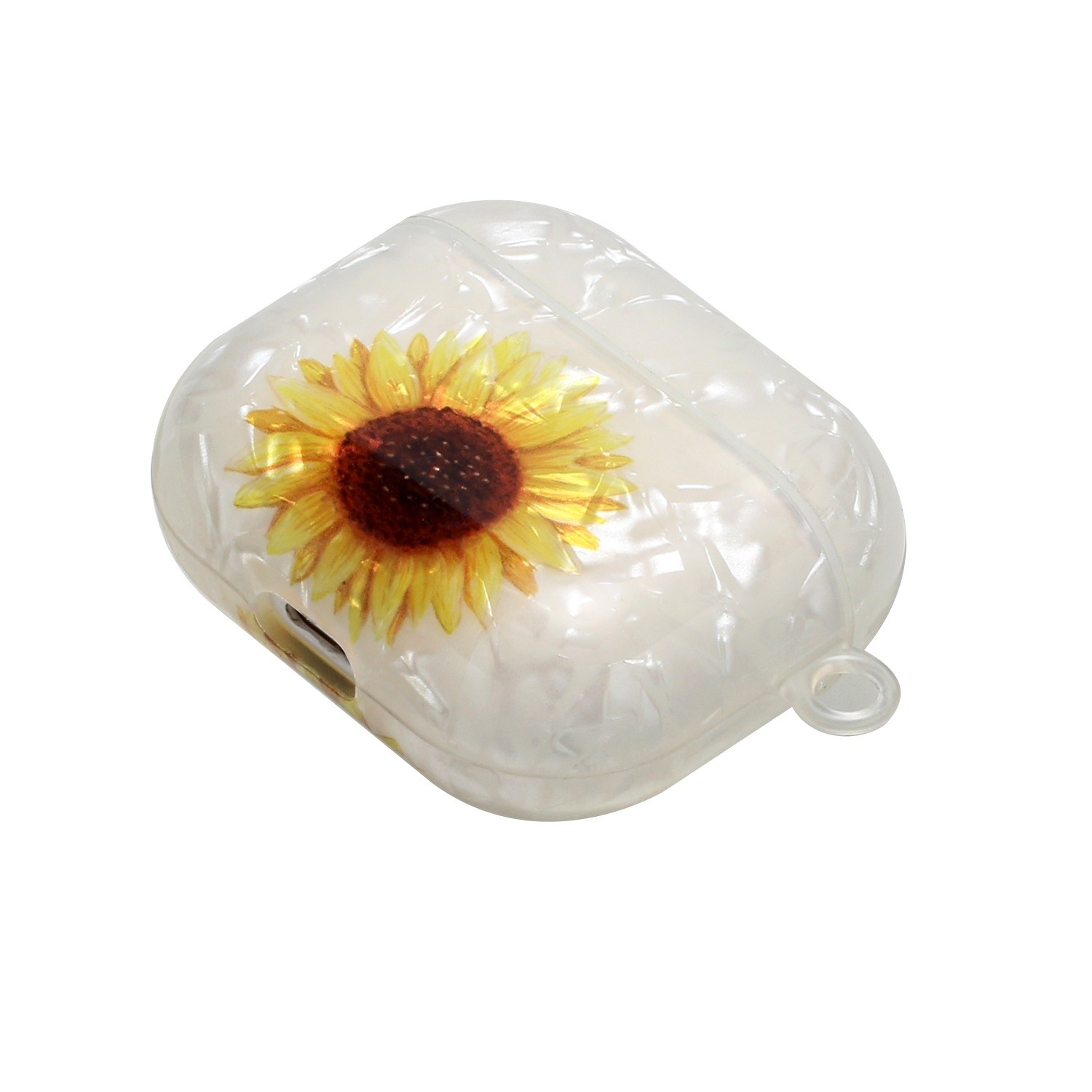 AirPods 3 Θήκη Σιλικόνης με Λουράκι Painted Shell Texture Wireless Earphone Case with Lanyard Yellow Sunflower