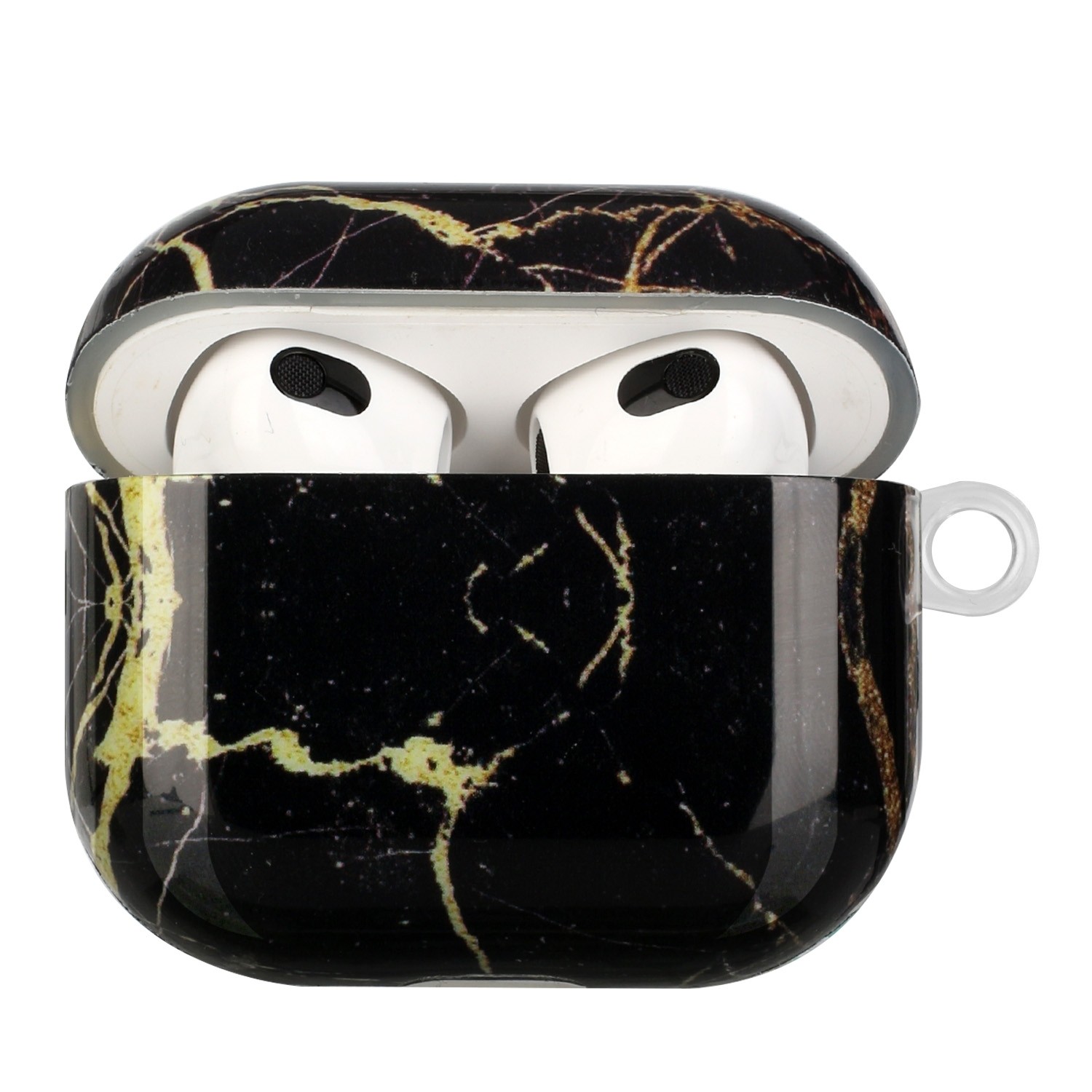 AirPods 3 Θήκη Πλαστική Painted Plastic Wireless Earphone Protective Case Black Gold Marble