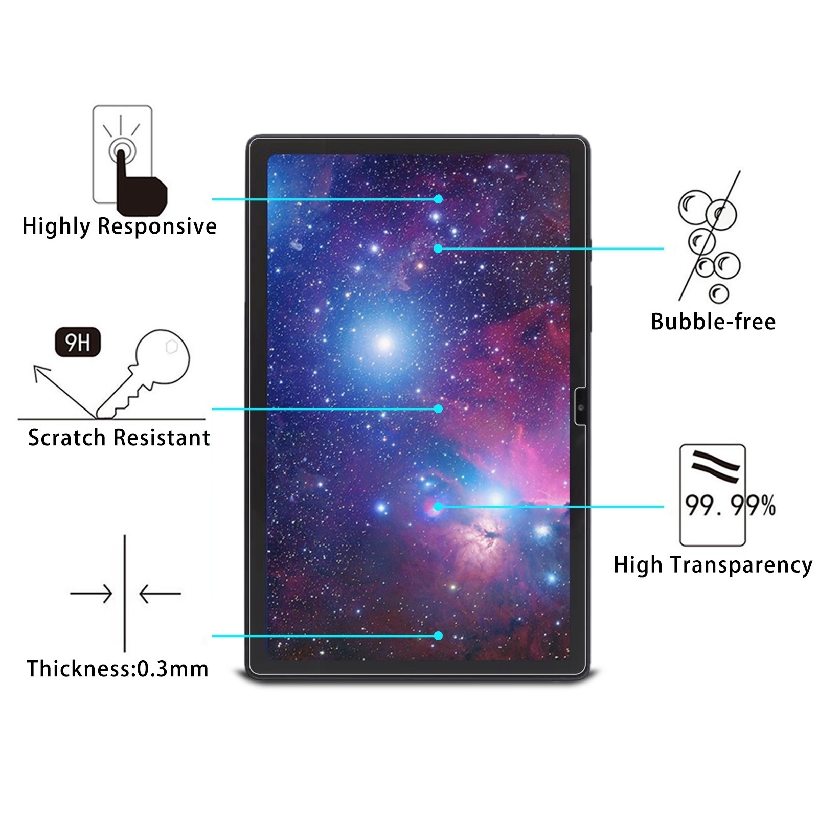 Samsung Galaxy Tab A8 10.5'' 2021 Προστατευτικό Τζαμάκι 9H 2.5D Explosion-proof Tempered Glass Film