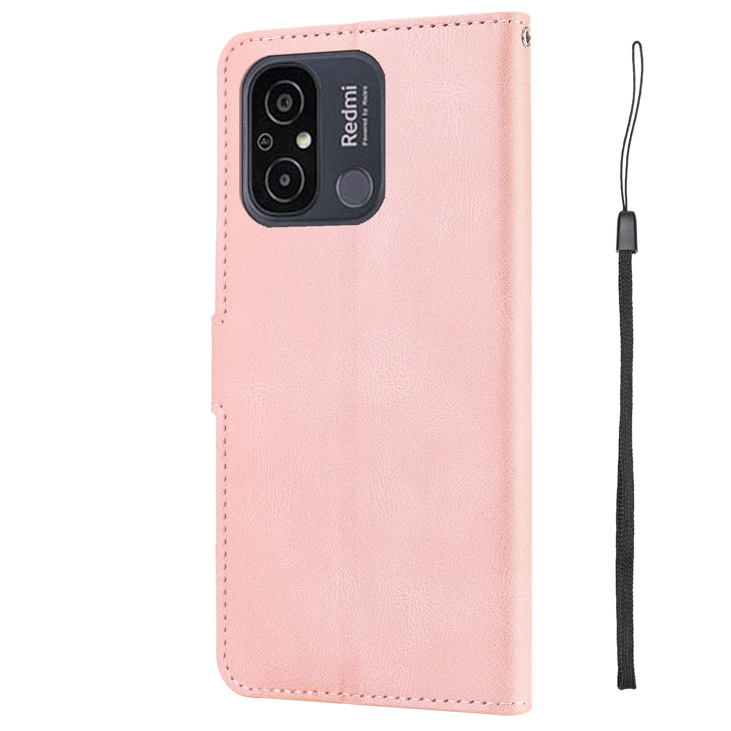Xiaomi Redmi 12C Θήκη Βιβλίο Ροζ Fantasy Skin-feel Calfskin Texture Phone Case Pink