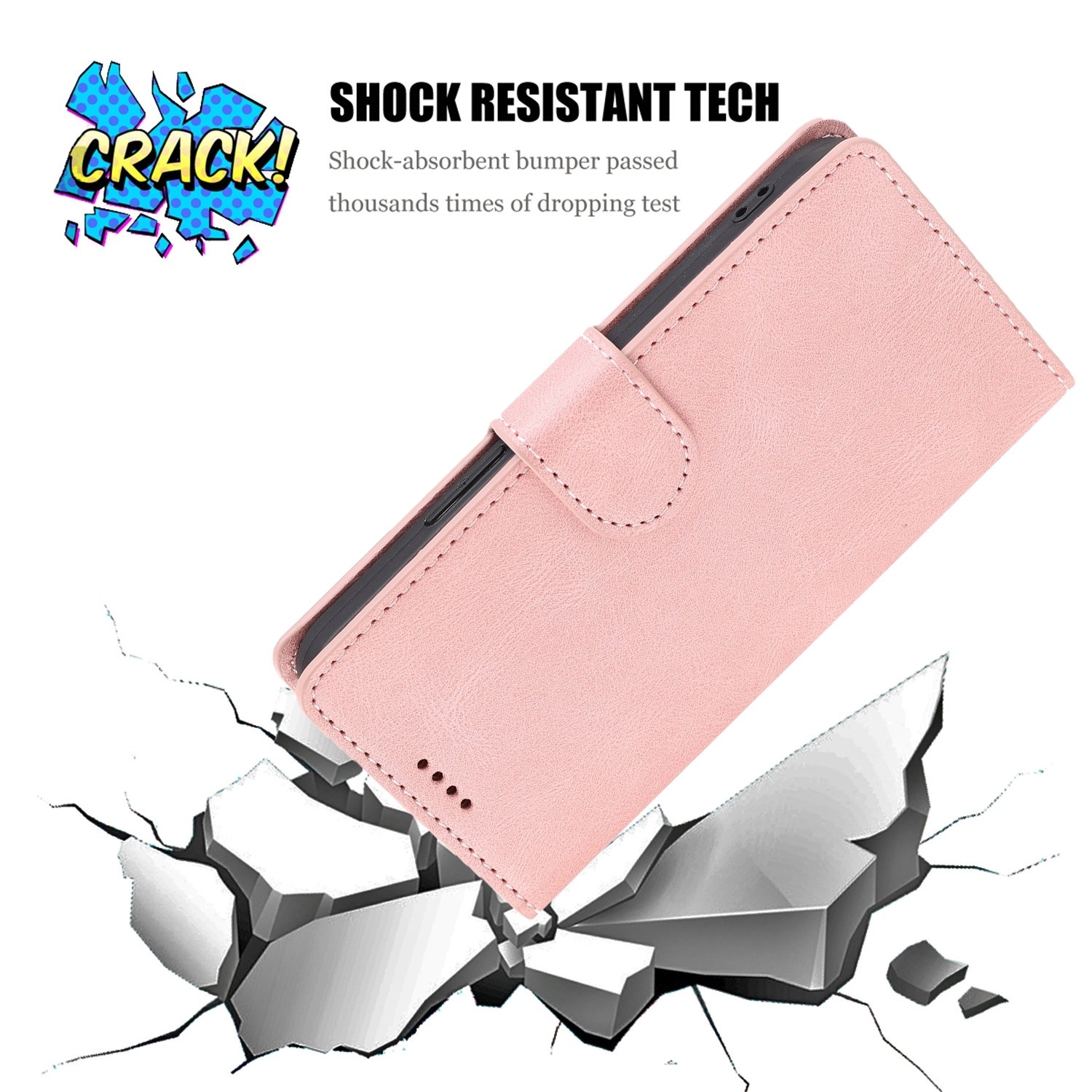 Xiaomi Redmi 12C Θήκη Βιβλίο Ροζ Fantasy Skin-feel Calfskin Texture Phone Case Pink