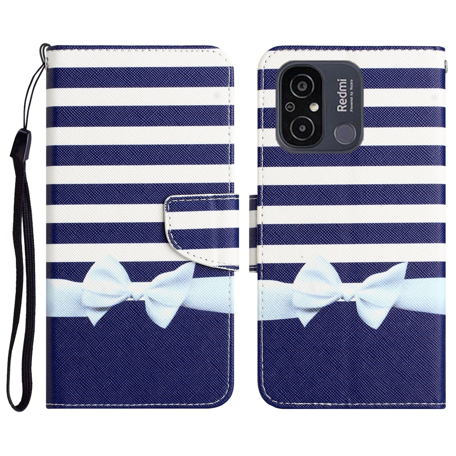 Xiaomi Redmi 12C Θήκη Βιβλίο Colored Drawing Phone Case Bow Knot