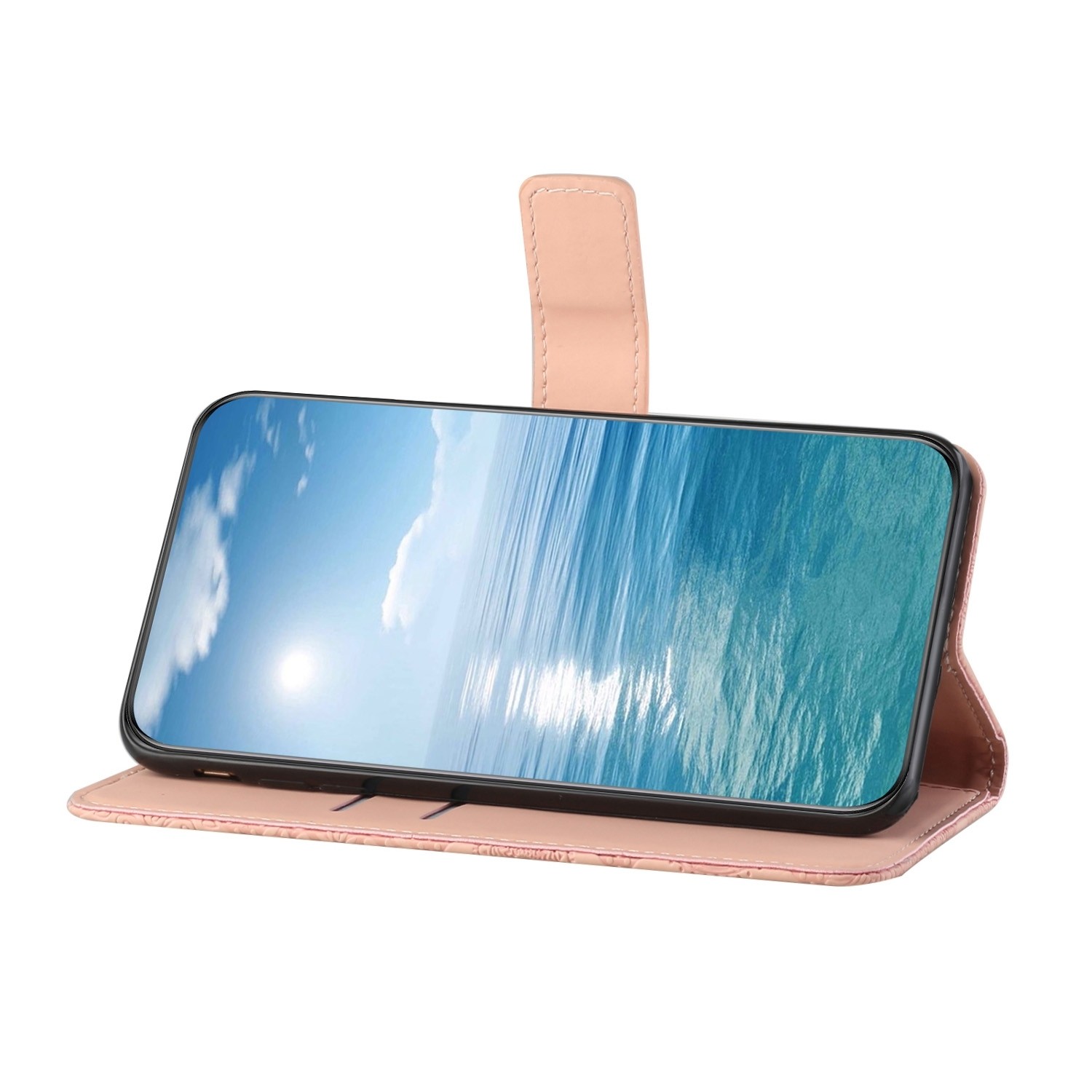 Xiaomi Redmi 12C Θήκη Βιβλίο Ροζ Ethnic Style Embossed Pattern Phone Case Pink