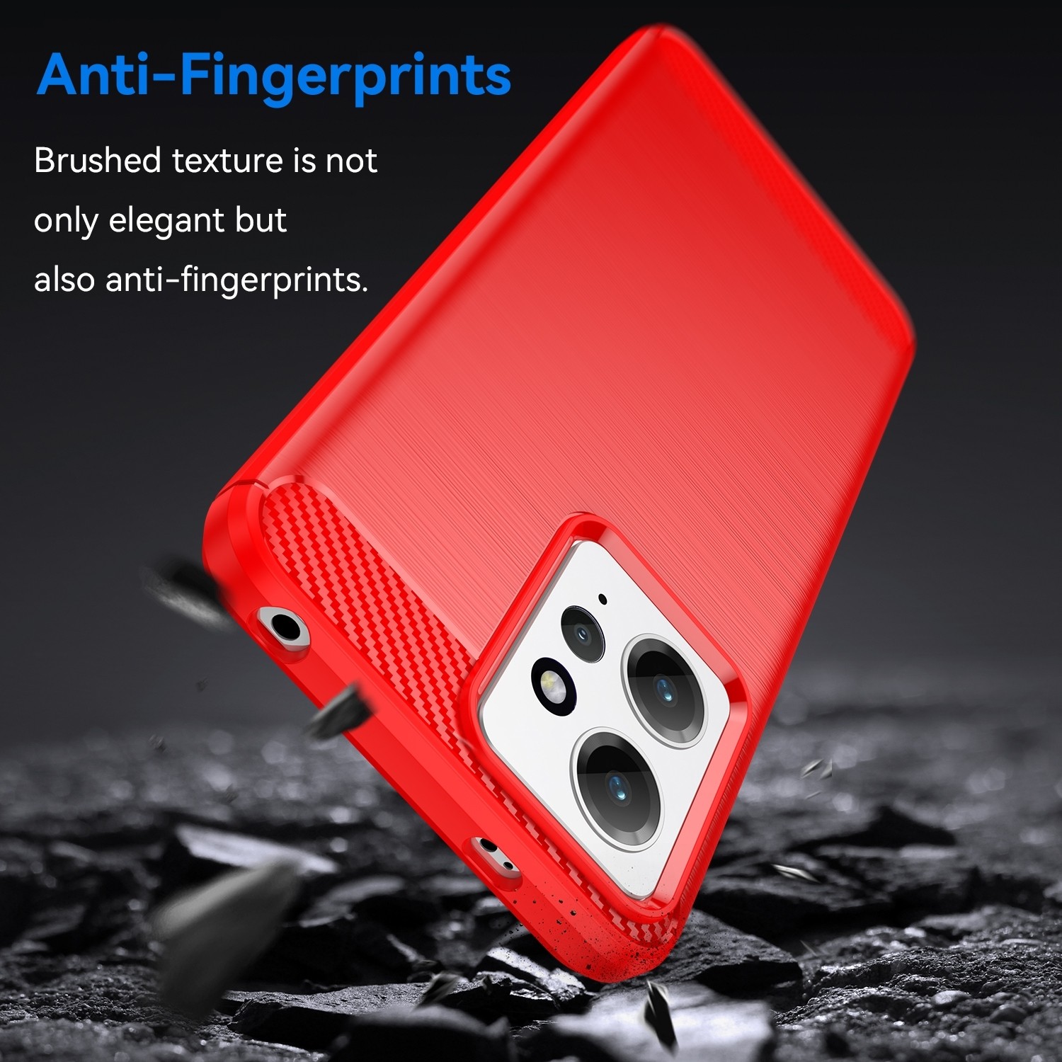 Xiaomi Redmi Note 12 4G Θήκη Σιλικόνης Κόκκινη Brushed Texture Carbon Fiber TPU Phone Case Red