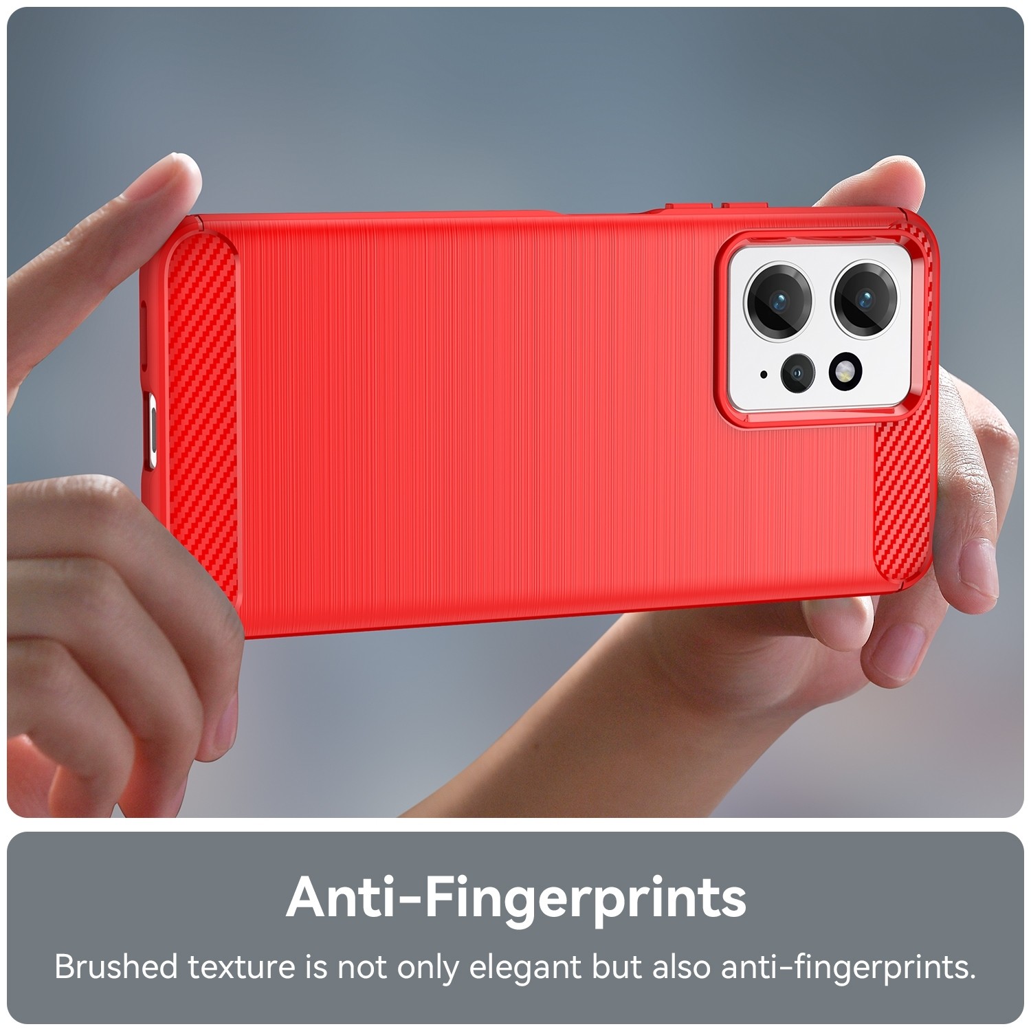 Xiaomi Redmi Note 12 4G Θήκη Σιλικόνης Κόκκινη Brushed Texture Carbon Fiber TPU Phone Case Red