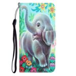 Xiaomi Redmi 12C Θήκη Βιβλίο Colored Drawing Phone Case Elephant