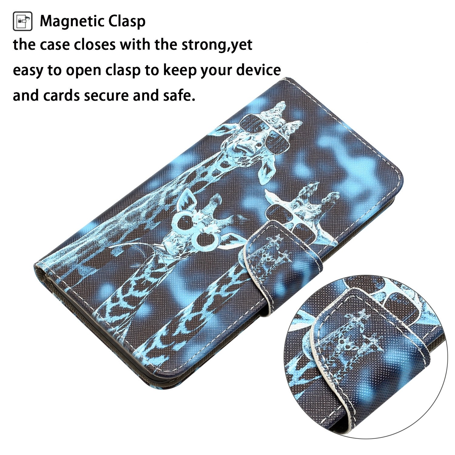 Xiaomi Redmi 12C Θήκη Βιβλίο Colored Drawing Phone Case Giraffes