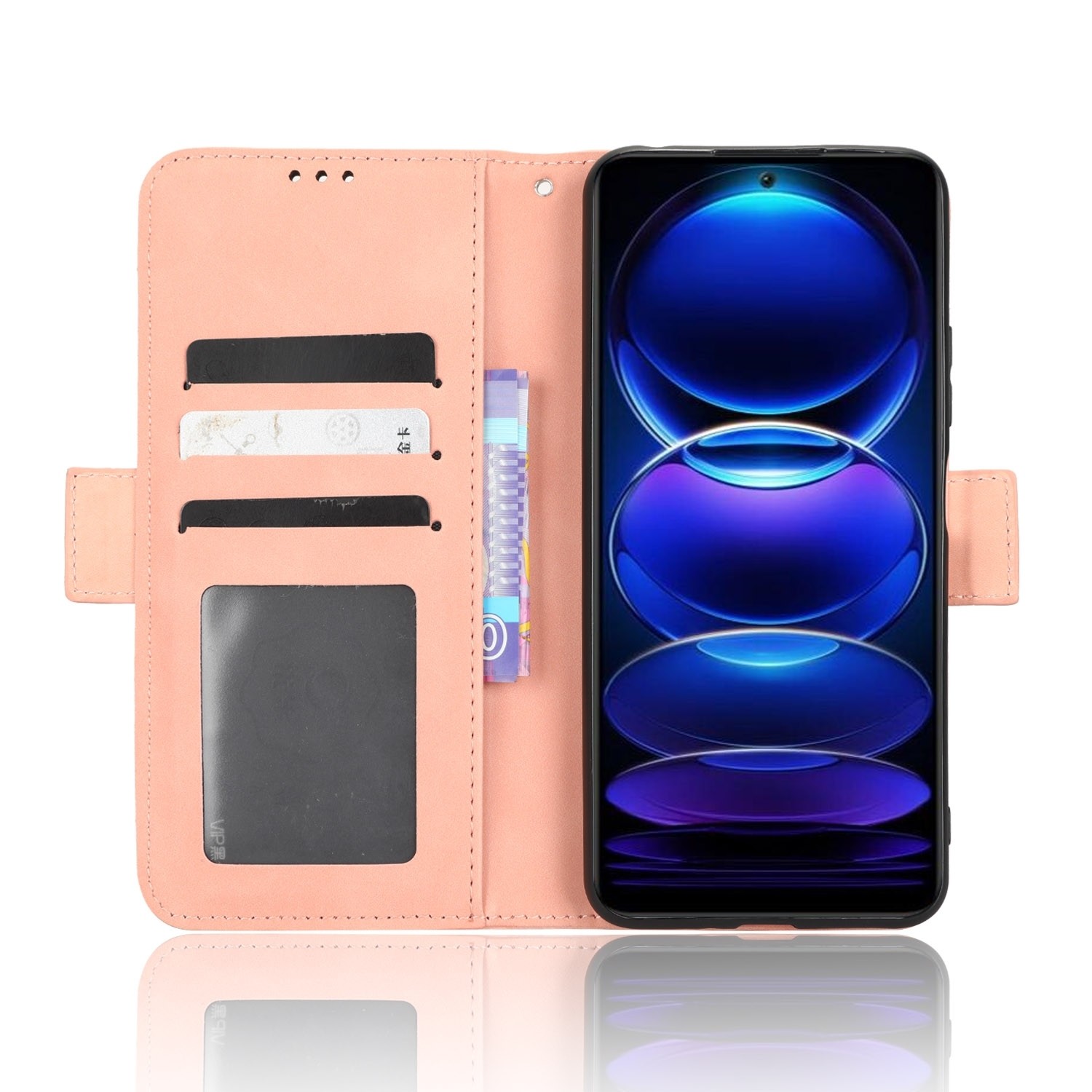 Xiaomi Redmi Note 12 5G / Xiaomi Poco X5 5G Θήκη Βιβλίο Ροζ Skin Feel Calf Texture Card Slots Phone Case Pink