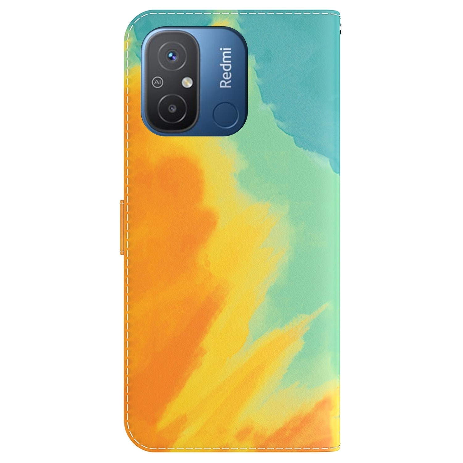 Xiaomi Redmi 12C Θήκη Βιβλίο Watercolor Pattern Flip Phone Case Autumn Leaf
