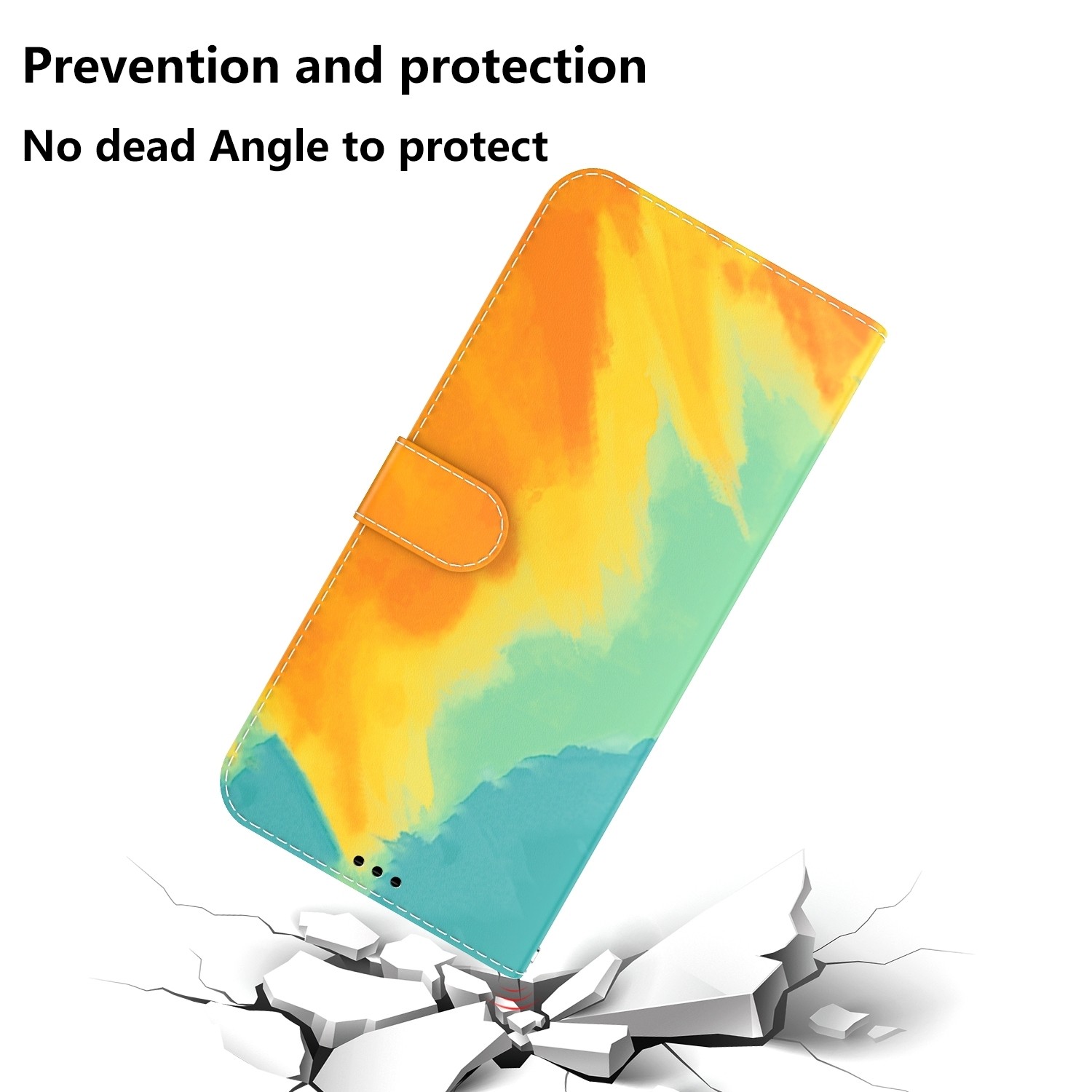 Xiaomi Redmi 12C Θήκη Βιβλίο Watercolor Pattern Flip Phone Case Autumn Leaf