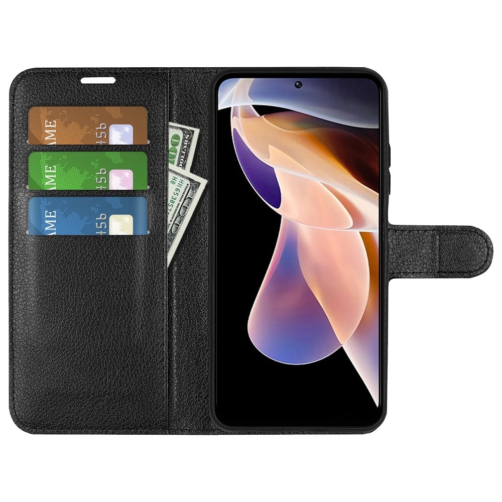 Xiaomi Redmi Note 11 Pro+ 5G Θήκη Βιβλίο ΄Μαύρο Litchi Texture Horizontal Flip Case Black