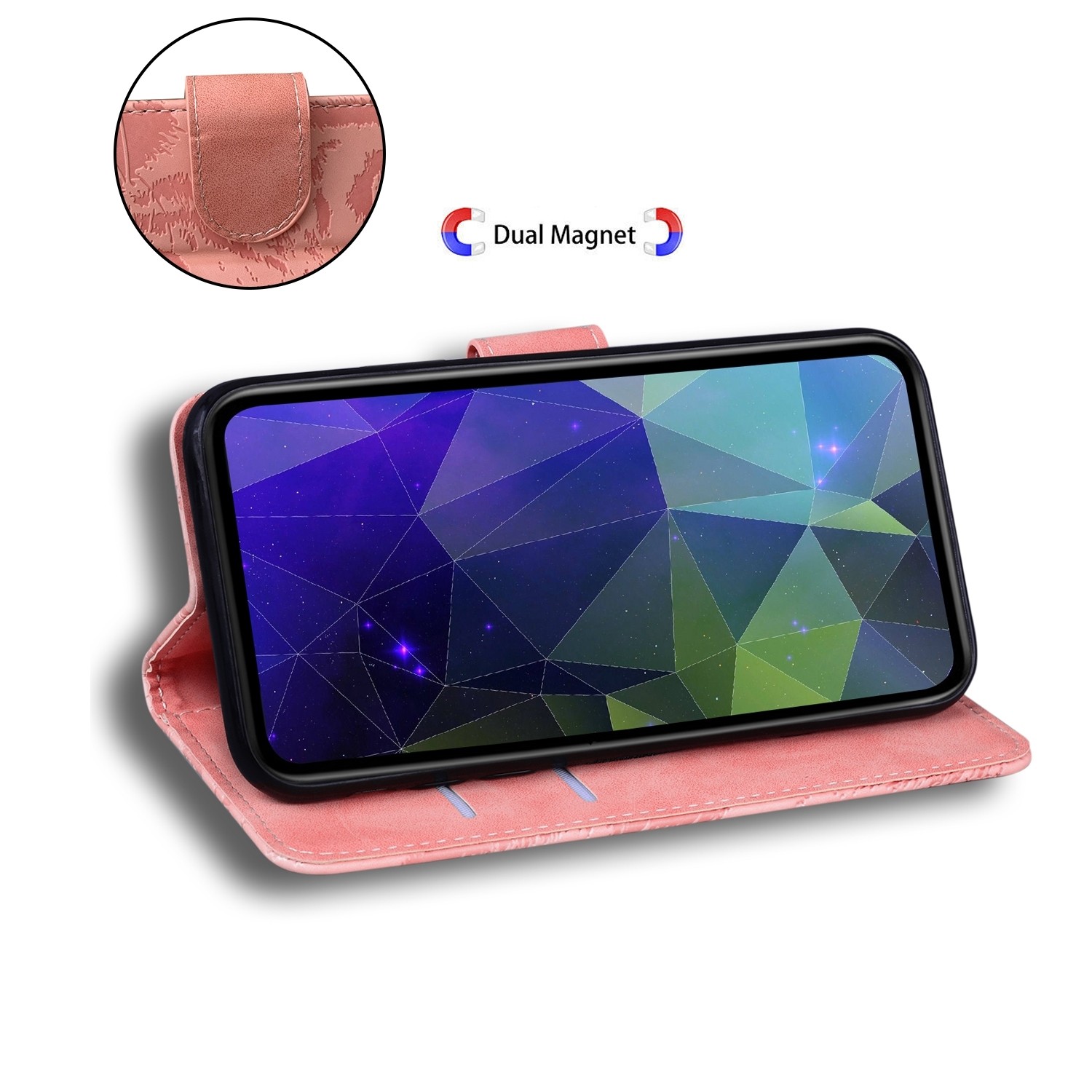 Xiaomi Redmi 12C Θήκη Βιβλίο Ροζ Tiger Embossing Pattern Flip Phone Case Pink