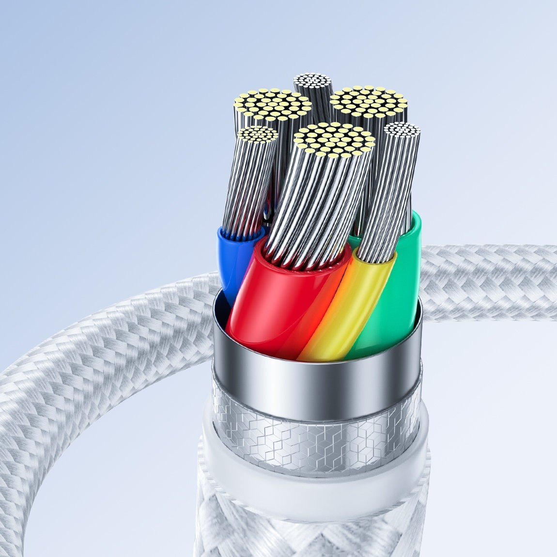 Joyroom S-UL012A11 Braided USB-A to Lightning Cable Λευκό 2.4A 1.2m