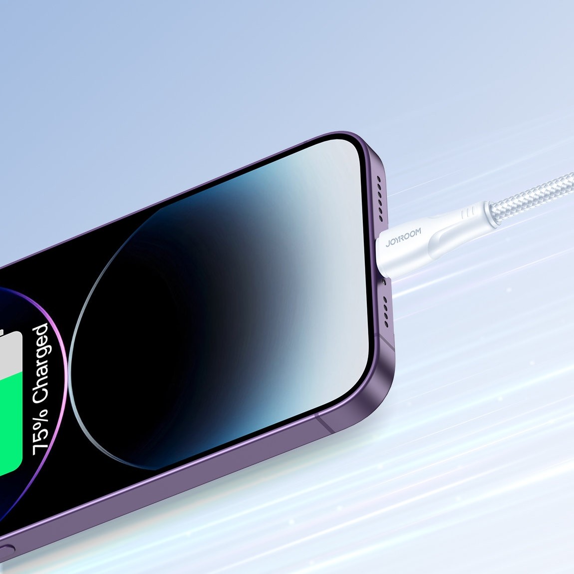 Joyroom S-UL012A11 Braided USB-A to Lightning Cable Λευκό 2.4A 1.2m
